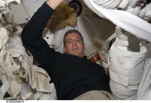 NASA image: STS-125 MS1 Good poses for a photo in the Airlock