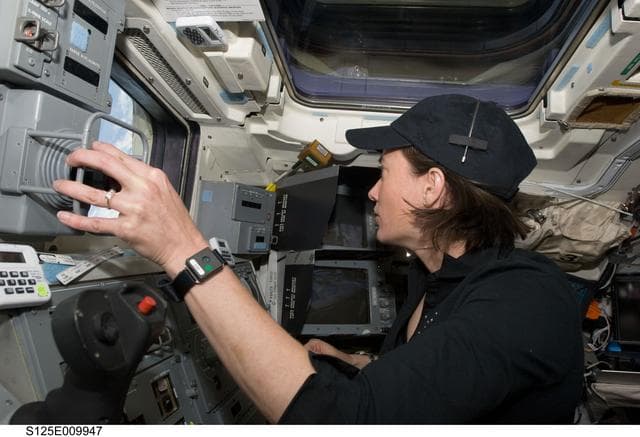 NASA image: STS-125 MS2 McArthur works the SRMS during Flight Day 8