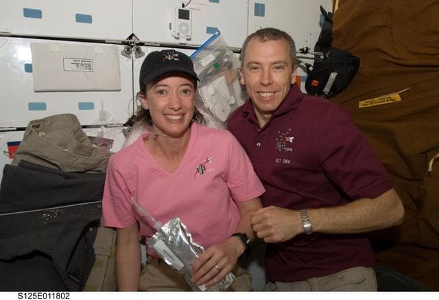 NASA image: View of STS-125 Crew Members on the Middeck