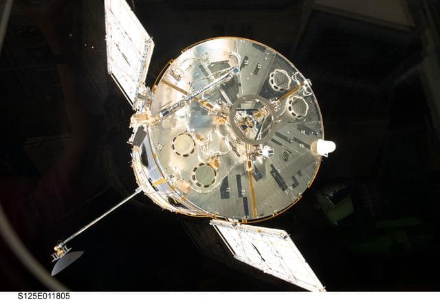 NASA image: View of the HST after being released from the Shuttle Atlantis