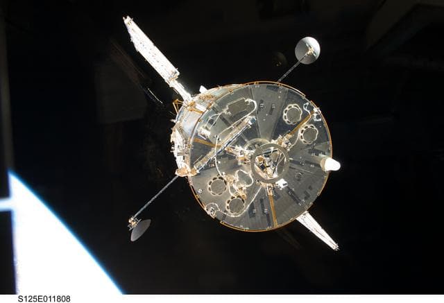 NASA image: View of the HST after being released from the Shuttle Atlantis