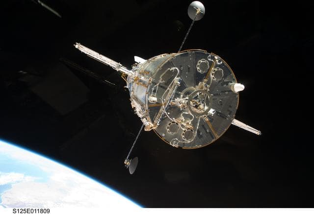 NASA image: View of the HST after being released from the Shuttle Atlantis