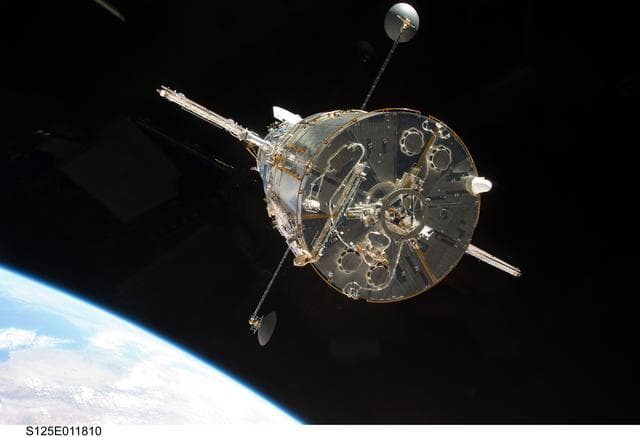 NASA image: View of the HST after being released from the Shuttle Atlantis