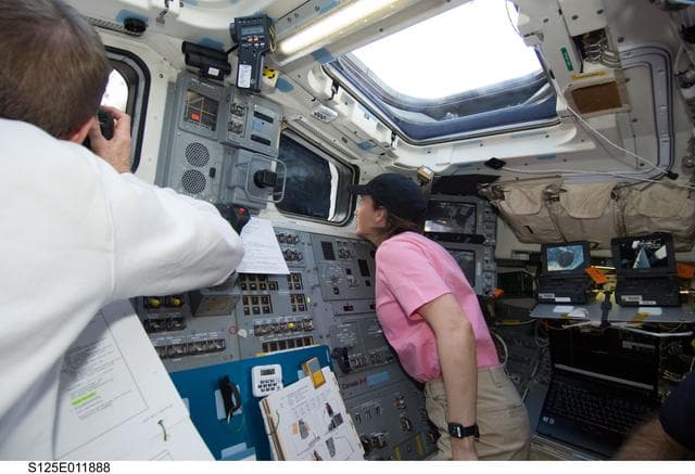 NASA image: View of STS-125 MS2 McArthur on the Flight Deck