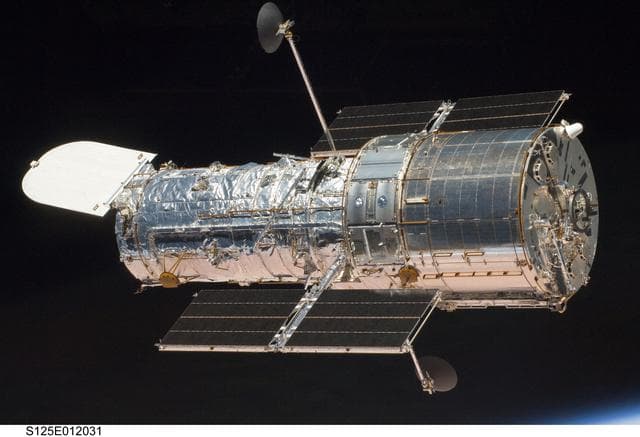 NASA image: View of the HST after being released from the Shuttle Atlantis