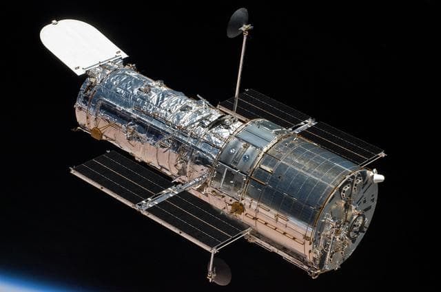 NASA image: View of the HST after being released from the Shuttle Atlantis