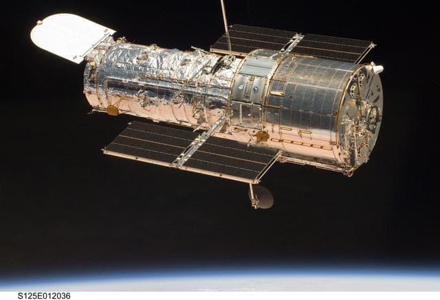 NASA image: View of the HST after being released from the Shuttle Atlantis