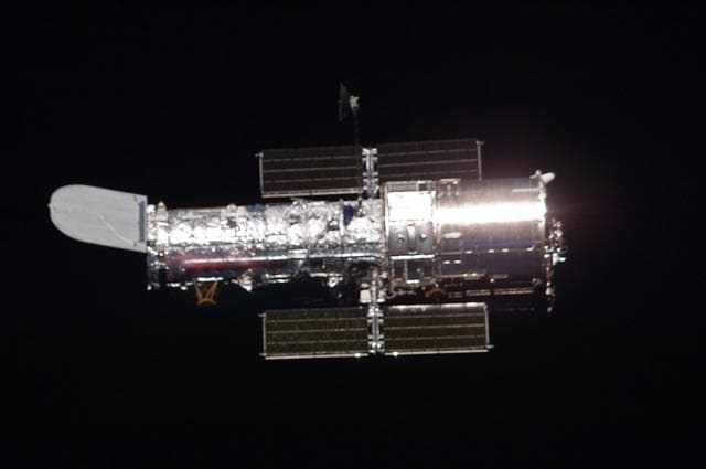 NASA image: View of the HST after being released from the Shuttle Atlantis