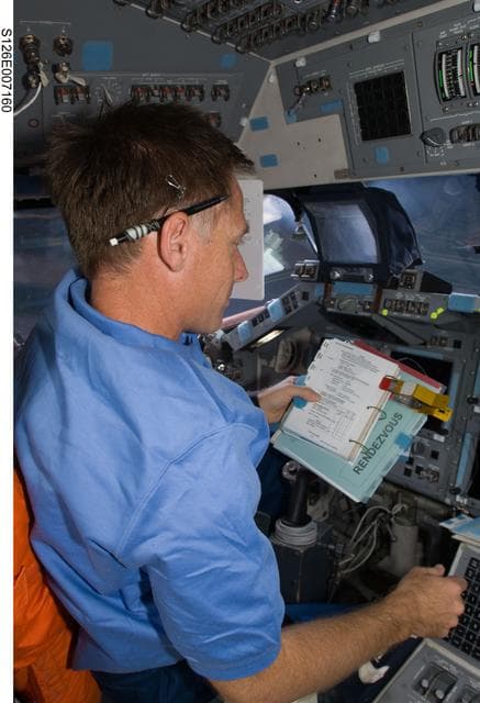 NASA image: Ferguson on FD during Rendezvous and Docking OPS