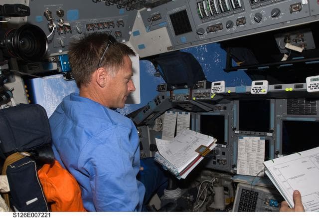 NASA image: Ferguson on FD during Rendezvous and Docking OPS