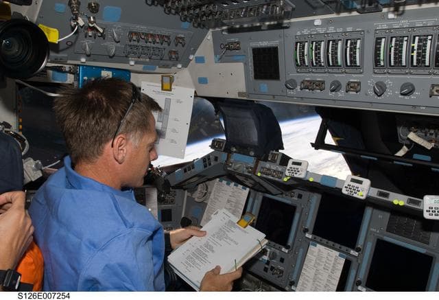 NASA image: Ferguson on FD during Rendezvous and Docking OPS