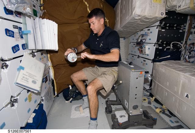 NASA image: Kimbrough works with NLP-Vaccine-2 on MDDK