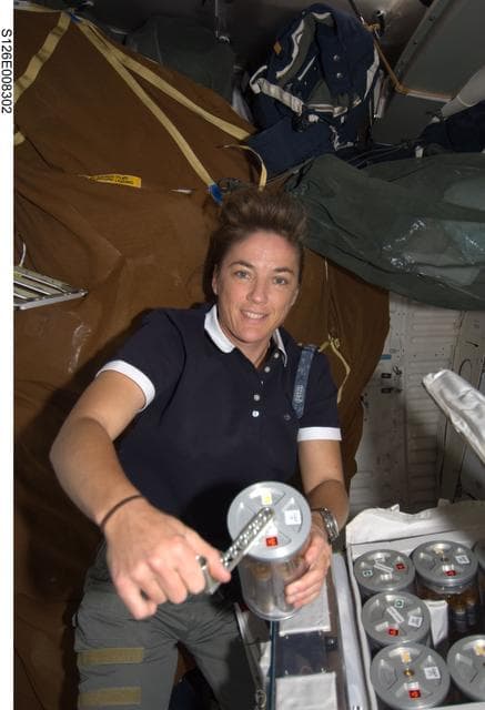 NASA image: Stefanyshyn-Piper works with NLP-Vaccine-2 on MDDK
