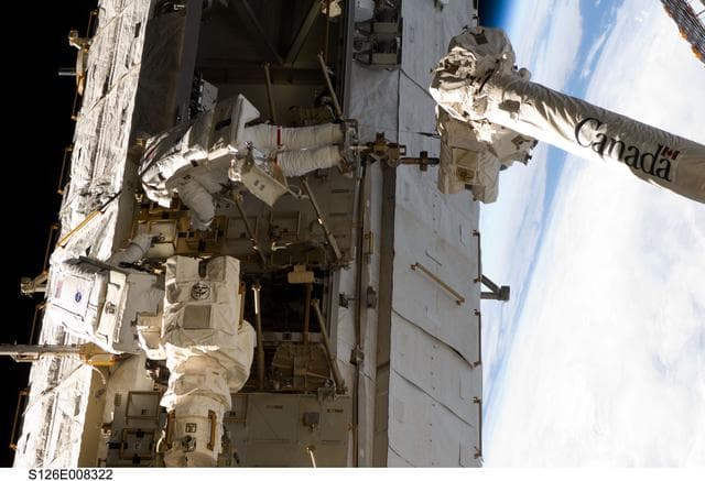 NASA image: Stefanyshyn-Piper and Kimbrough during EVA 2