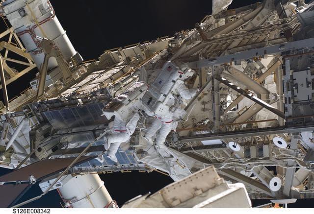 NASA image: Stefanyshyn-Piper and Kimbrough during EVA 2
