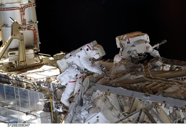 NASA image: Stefanyshyn-Piper and Kimbrough during EVA 2