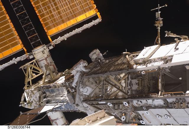 NASA image: Stefanyshyn-Piper and Kimbrough during EVA 2