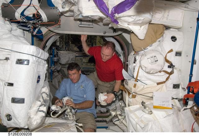 NASA image: Bowen and Fincke in Node 1