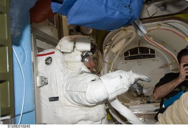 NASA image: Kimbrough in A/L following EVA 4