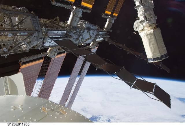 NASA image: View of Port Truss Segments during Expedition 18/STS-126