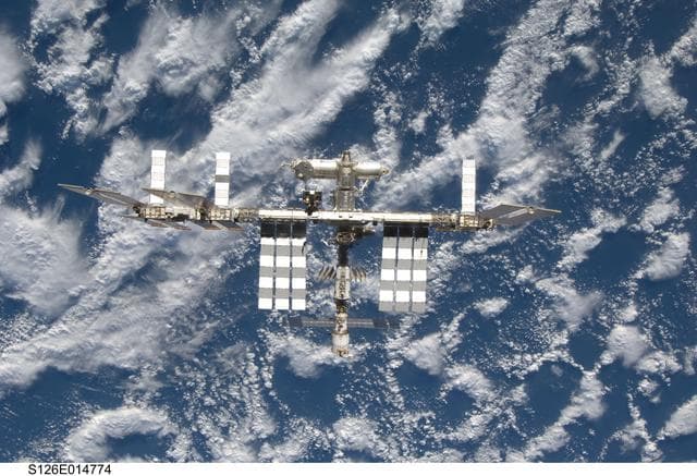 NASA image: View of ISS after STS-126 Undocking