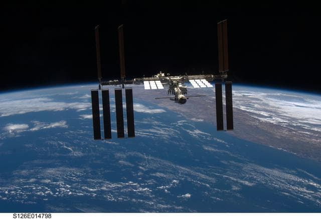 NASA image: View of ISS after STS-126 Undocking