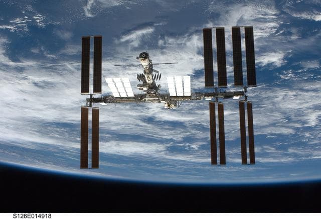 NASA image: View of ISS after STS-126 Undocking
