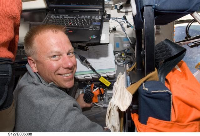NASA image: Kopra in the aft FD on the Space Shuttle Endeavour during the STS-127 Mission