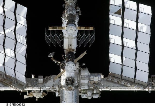 NASA image: ISS during arrival of STS-127 Space Shuttle Endeavour