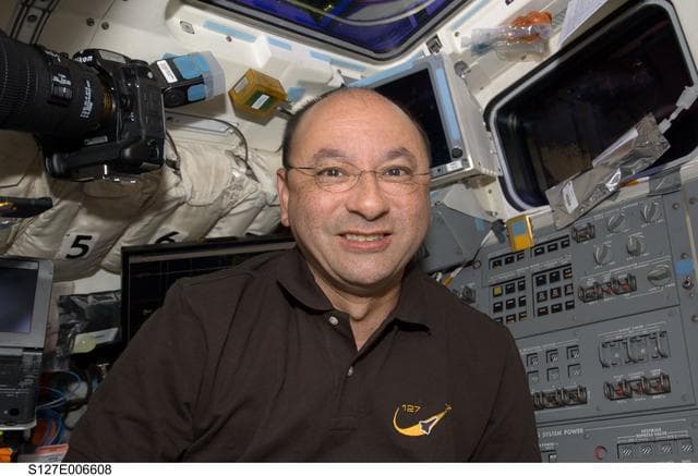 NASA image: Polansky in the aft FD during docking activities of Space Shuttle Endeavour