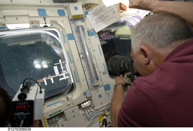 NASA image: Wolf uses camera on the aft FD of Space Shuttle Endeavour during STS-127 Mission