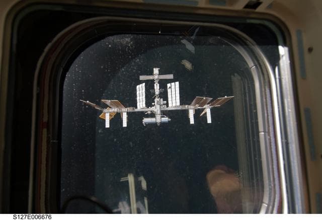 NASA image: ISS during docking activities