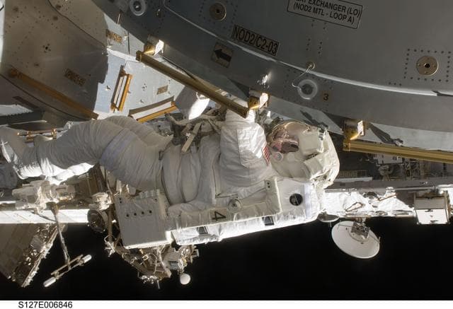 NASA image: Kopra at JPM during EVA-1 on STS-127 / Expedition 20 Joint Operations