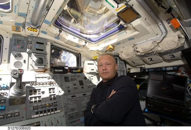 NASA image: Hurley in the aft FD during STS-127 / Expedition 20 Joint Operations