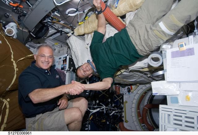 NASA image: Wolf and Marshburn in the MDDK during STS-127 / Expedition 20 Joint Operations