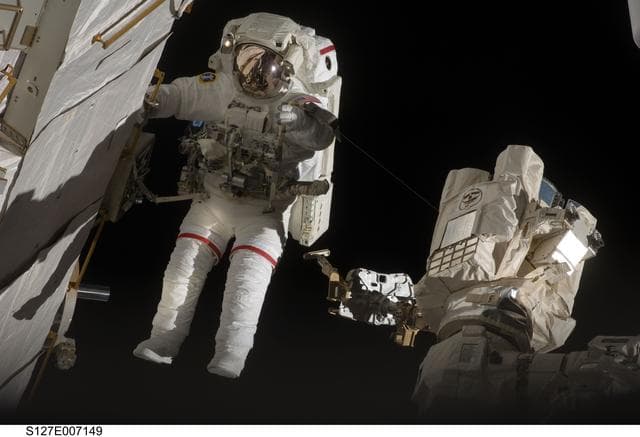 NASA image: Wolf during EVA-2 on STS-127 / Expedition 20 Joint Operations