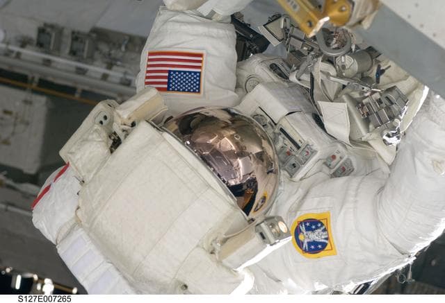 NASA image: Marshburn during EVA-2 on STS-127 / Expedition 20 Joint Operations