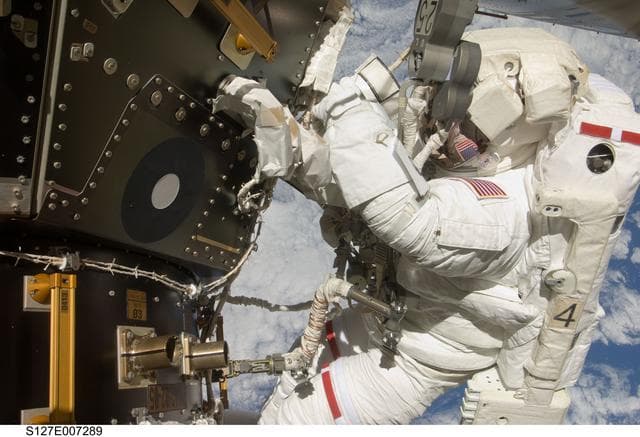 NASA image: Marshburn during EVA-2 on STS-127 / Expedition 20 Joint Operations