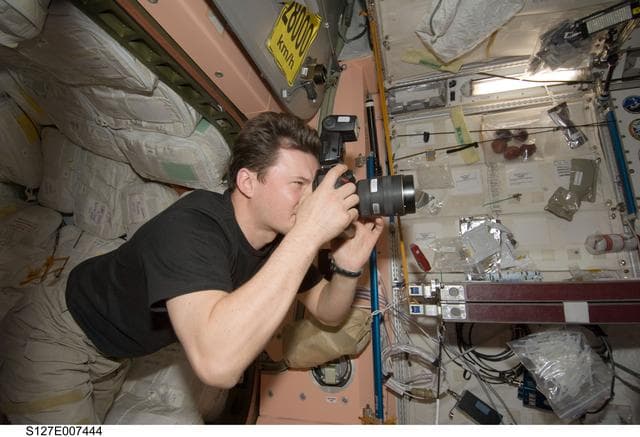 NASA image: Romanenko takes photo in the Node 1 during Joint Operations