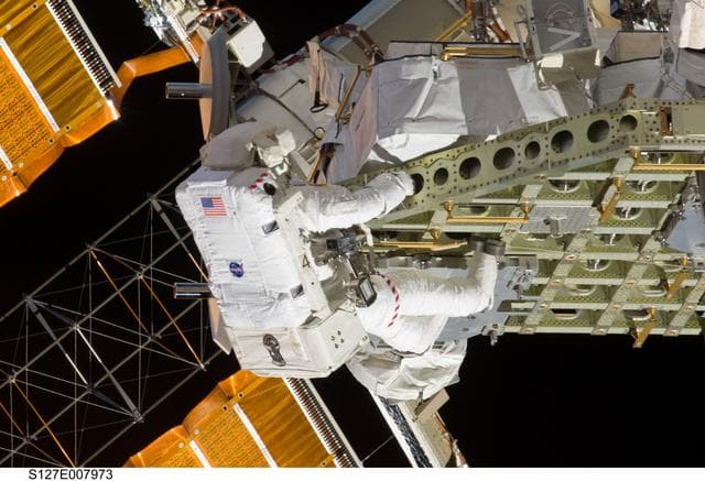 NASA image: Cassidy works with the ICC during EVA-3