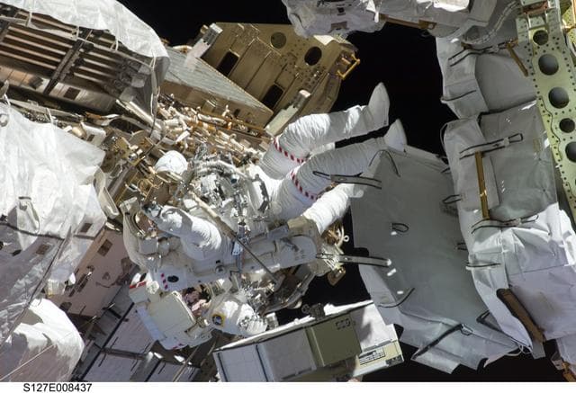 NASA image: Marshburn and Cassidy during EVA-4