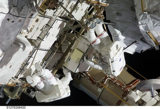NASA image: Marshburn and Cassidy during EVA-4