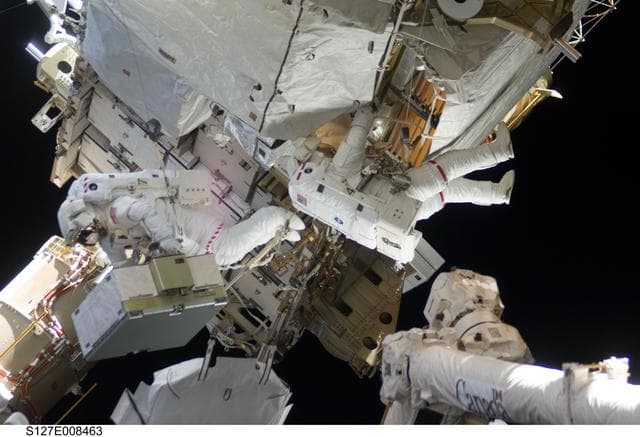 NASA image: Marshburn and Cassidy during EVA-4