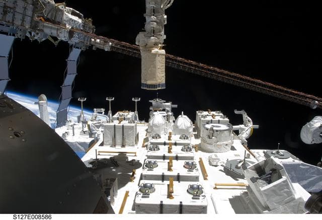 NASA image: JLP, JEF, Radiators, and Solar Arrays during Joint Operations