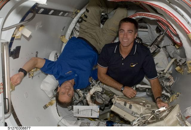 NASA image: Marshburn and Cassidy in the A/L during Joint Operations