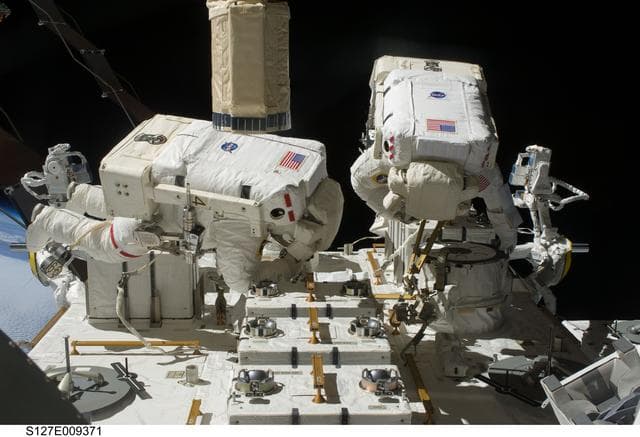 NASA image: Cassidy and Marshburn during EVA-5
