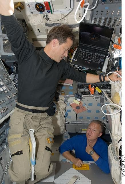 NASA image: Marshburn and Hurley in the aft FD