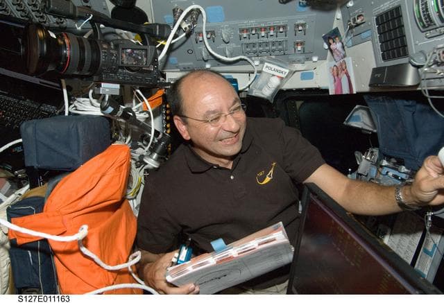 NASA image: Polansky at the aft FD on Space Shuttle Endeavour during Joint Operations