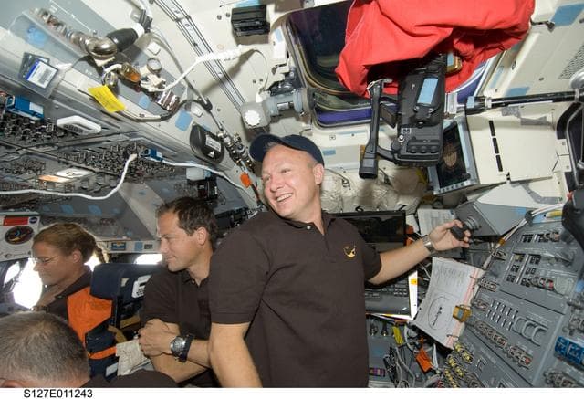 NASA image: Hurley operates the RMS in the aft FD during Joint Operations