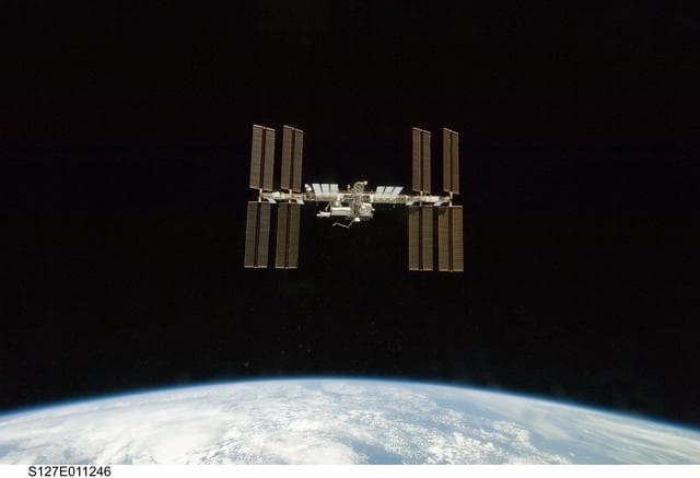 NASA image: Fly around view of the ISS by the STS-127 crew